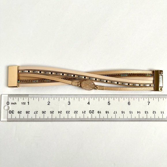 Boho Quartz Leather Wrap Twist Bracelet - Picture 5 of 8